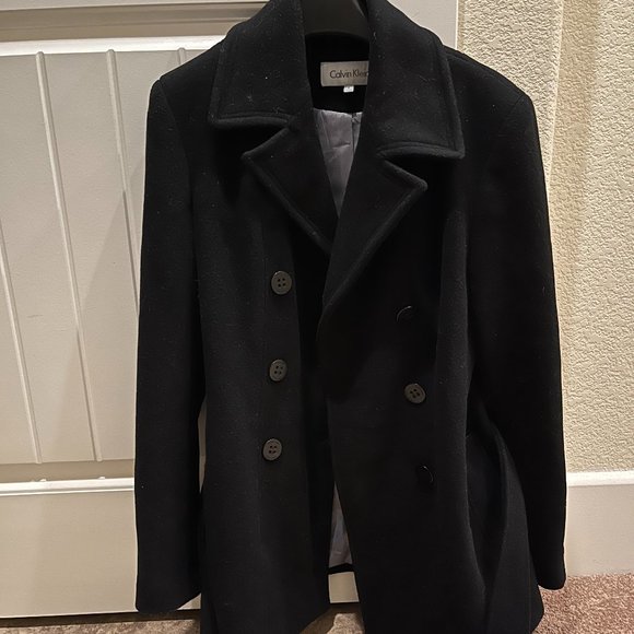 Calvin Klein Belted Wool Peacoat - Picture 1 of 5